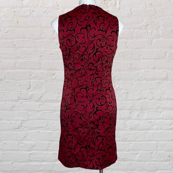 Vintage Alyn Paige red dress with black swirls 9/10 - Picture 3 of 8